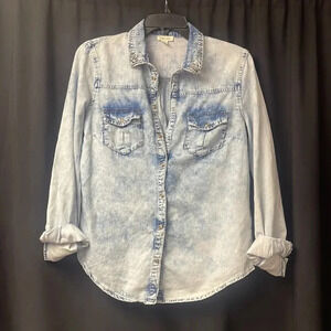 Tribal Jean denim top S